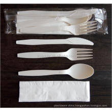 Disposable Biodegradable Cornstarch Travel Flatware Cutlery Sets(Spoon/ Fork/ Knife)